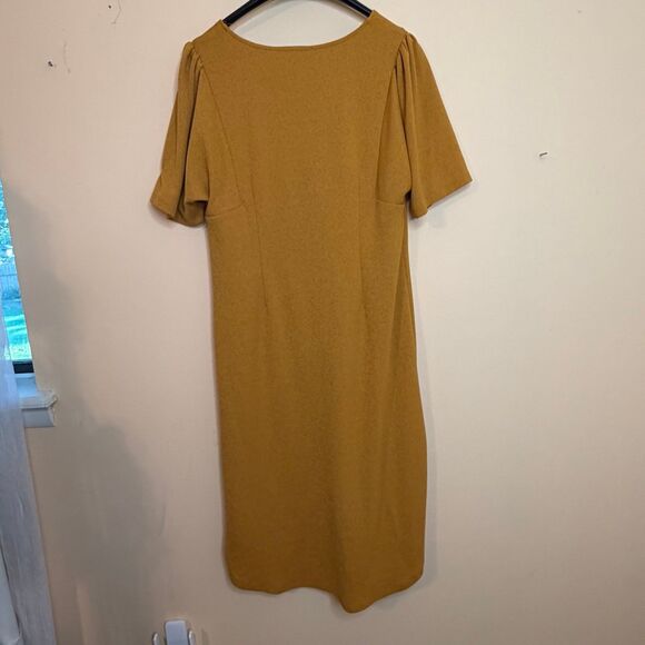 EST. 1946 mustard yellow midi dress size medium - Picture 4 of 4